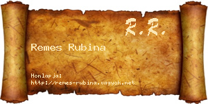Remes Rubina névjegykártya